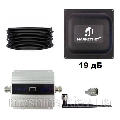 Комплект GSM Репітер 1800 МГц підсилювач зв'язку та інтернету Aspor з антеною 19 дБ, фото 1