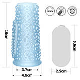 Насадка на член - Vibrating Drip Knights Ring Blue, фото 6