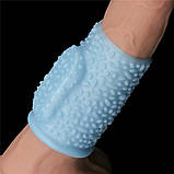 Насадка на член - Vibrating Drip Knights Ring Blue, фото 8