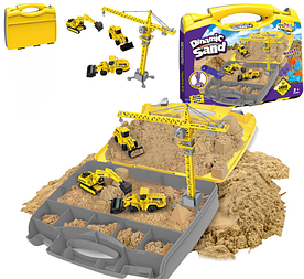 Набір кінетичного піску в кейсі Dynamic Sand кінетичний пісок у валізі з краном і екскаватором