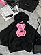 Жіночий базовий осінній батник тринити на флісі худі Ведмедик з капюшоном оверсайз спортивна кофта оверсайз, фото 4