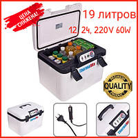 Авто холодильник термоелектричний 19 л. DC/AC 12 24 220 V Автохолодильник автомобільний BL-219-19L