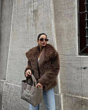 Жіноча штучна коротка хутряна шубка, фото 3