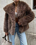 Жіноча штучна коротка хутряна шубка, фото 4