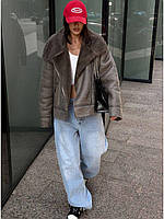 Жіноча стильна еко-дубленка у стилі Зара