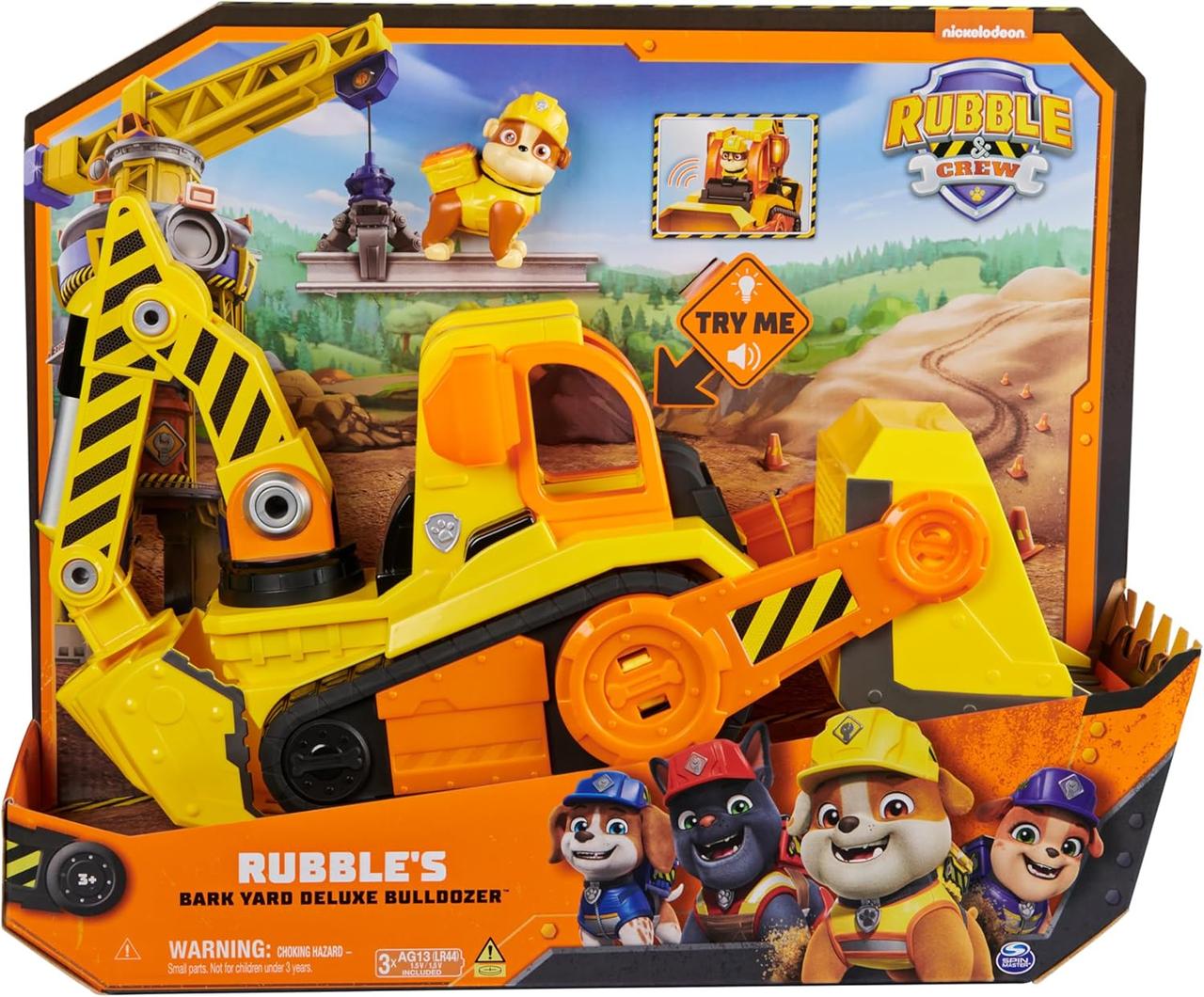 Ігровий набір Rubble and Crew Rubble's Bark Yard Deluxe Bulldozer бульдозер трансформер Кремеза, фото 1
