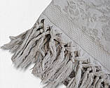 Махрове покривало з бахромою Sikel 200 х 220 см, Туреччина Lilyum Gri колір сірий, фото 3