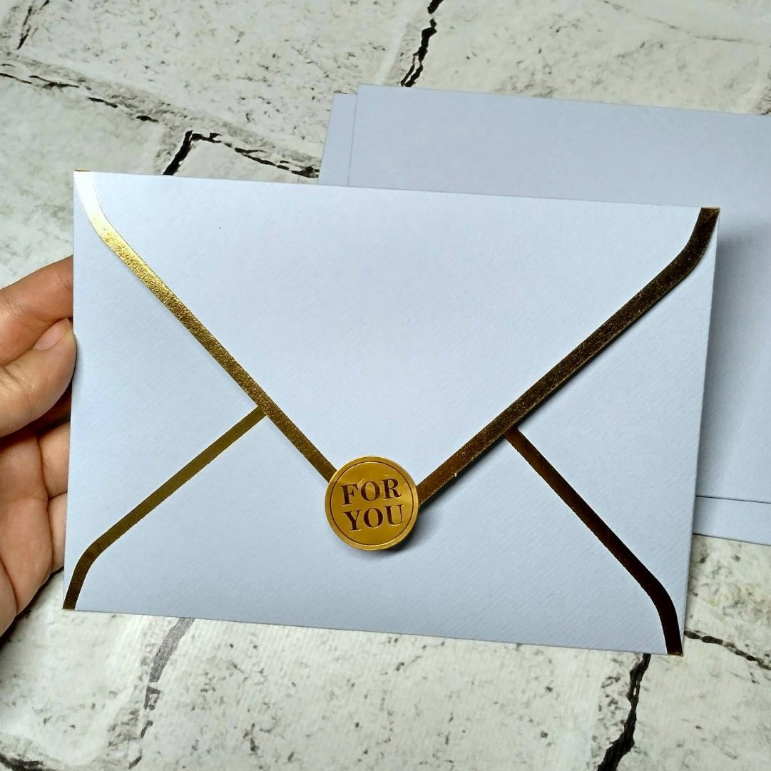 Конверт паперовий Преміум Gold 12,5х17,4 см Блакитний 5-85361