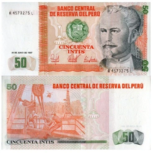 Перу / Peru 50 Intis 1987 Pick 131b UNC