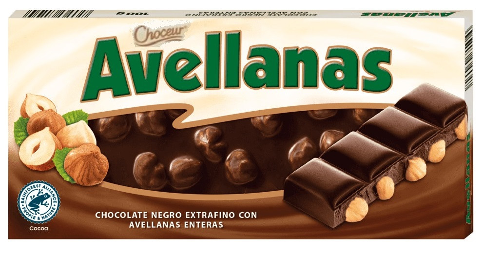 Шоколад Чорний Choceur Nussbeisser Avellanas з лісовим горіхом 100г Німеччина