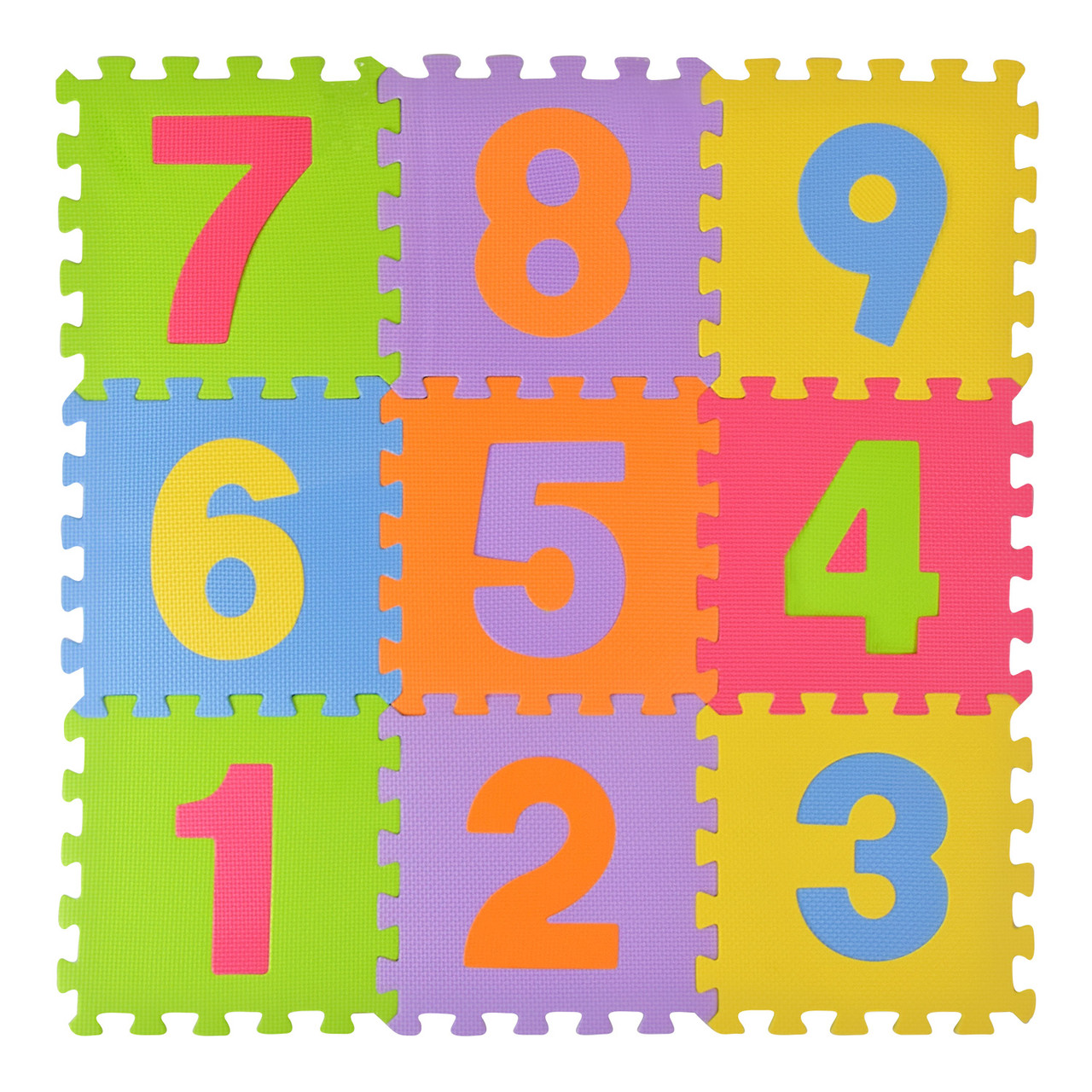 Килимок Мозаїка Пазли фомові EVA1915, цифри, 9 деталей, фото 1