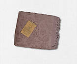 Махрове покривало з бахромою Sikel 200 х 220 см, Туреччина Lilyum Kiremit колір теракотовий, фото 2