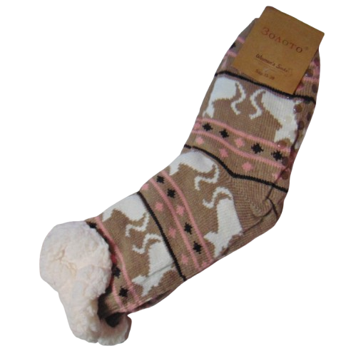 Жіночі шкарпетки з хутром Золото 35-38 бежеві 0101, фото 1