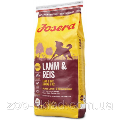Сухий корм Josera Lamb & Rice для собак з чутливим травленням, з ягням та рисом 12,5кг