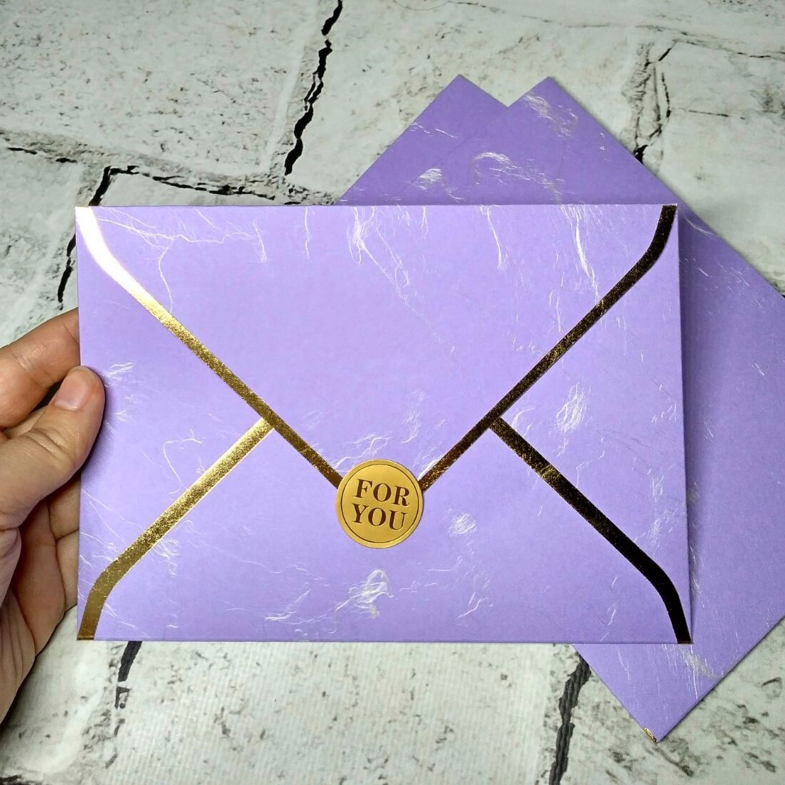 Конверт паперовий Преміум Gold 12,5х17,4 см Бузковий 5-85330, фото 1