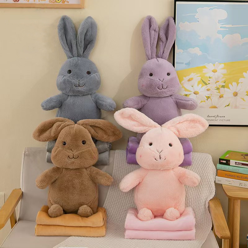 Плед - м'яка іграшка 3 в 1 ( Зайчата) в асортименті, фото 1