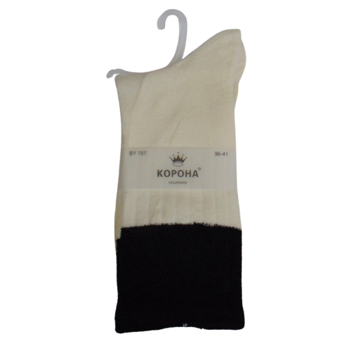 Високі шкарпетки кашемір Корона 36-41 молочні 767, фото 1