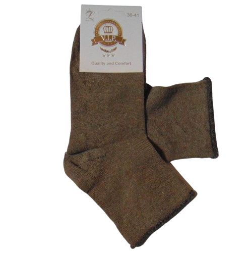 Шкарпетки без гумки VIP 36-41 коричневі, фото 1