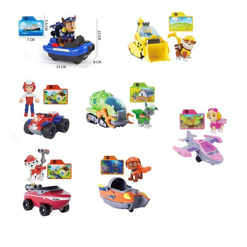 Набір Фігурок Щенячий патруль 7 героїв з функціональним транспортом та рюкзачком