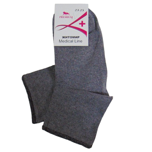 Шкарпетки без гумки Medical Line Premium 23-25 сірі, фото 1