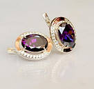 Срібні сережки з золотими накладками, фото 4