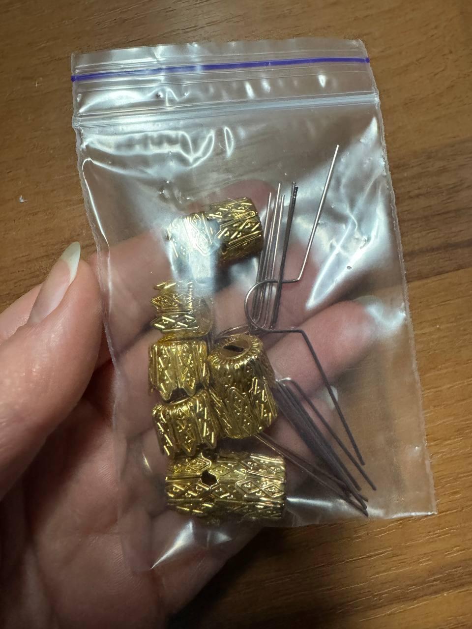 Кріплення алюмінієві для новорічних іграшок , золоті 10 шт