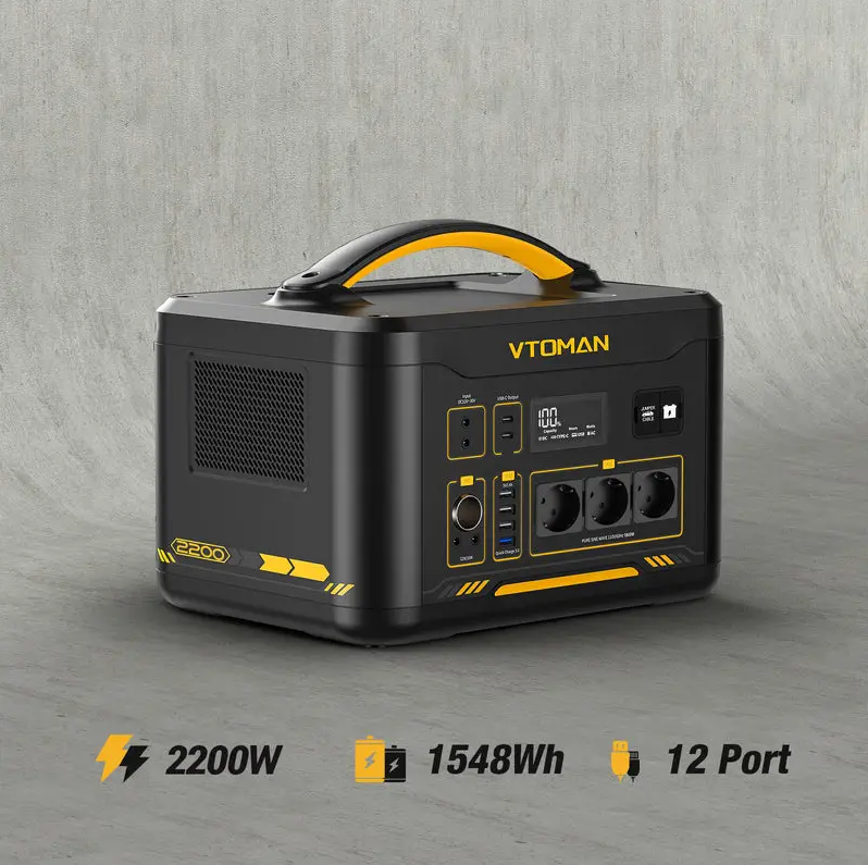 Портативна зарядна станція Vtoman Jump 2200 1548Втгод 2200Вт LiFePO4 швидка зарядка