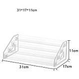 Органайзер стенд для лаків настільний прозорий пластиковий на 4 рівні Полиця підставка для лаків, косметики, фото 3