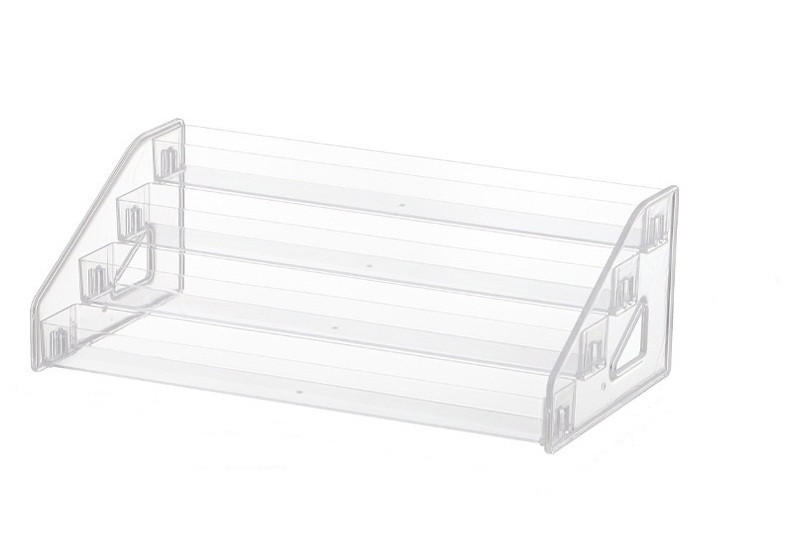 Органайзер стенд для лаків настільний прозорий пластиковий на 4 рівні Полиця підставка для лаків, косметики, фото 1