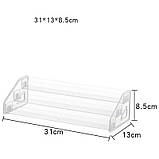 Органайзер стенд для лаків настільний прозорий пластиковий на 3 рівні Полиця підставка для лаків, косметики, фото 2