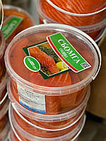 Сьомга філе-шматочки, солені в олії, 1,25кг