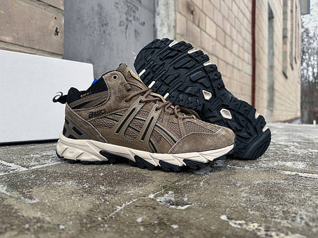 Чоловічі зимові кросівки на хутрі Asics Gel-Sonoma 15-50 Gore-tex коричневі водонепроникні, фото 1