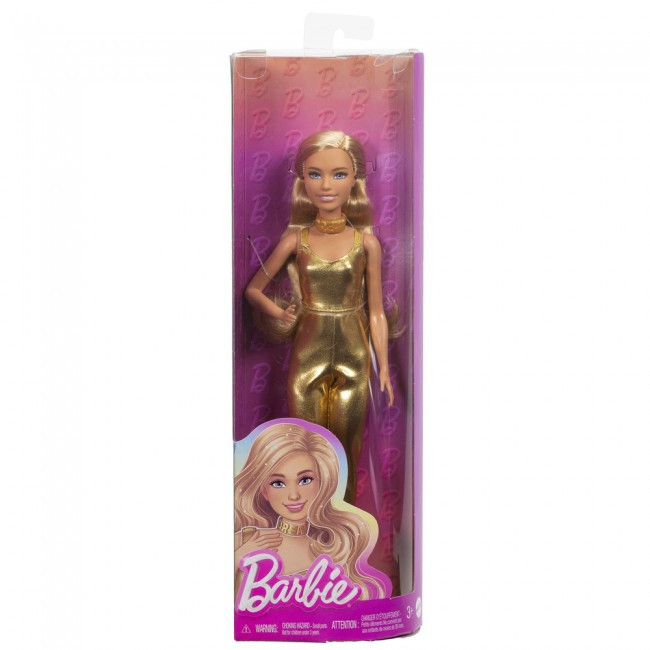 Лялька Barbie Модниця в золотистому комбінезоні