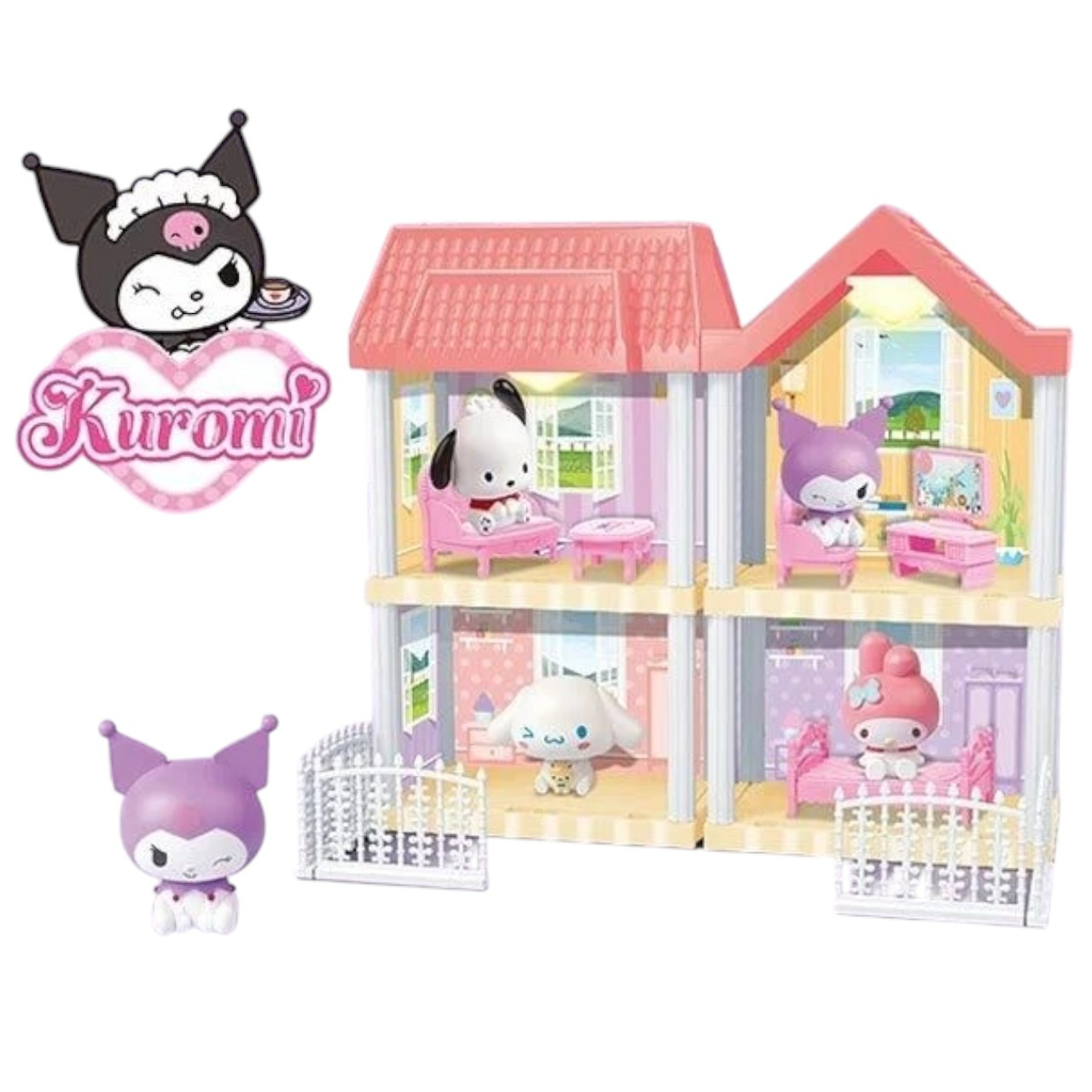 Будиночок Kuromi (2 поверхи, 72 предмети, фігурки, меблі) 5 SY-1 Штрих=41998, фото 1