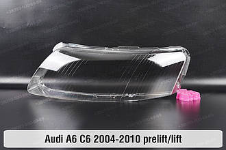 Скло фари Audi A6 C6 (2004-2010) дорест/рест ліве