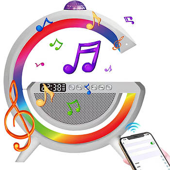 Лампа-нічник з бездротовою зарядкою 15Вт + дискошар, YN-2366 / Настільна RGB лампа / Розумний світильник