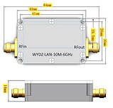 Антенний підсилювач LNA 10МГц-6ГГц, до 30дБ, WYDZ-LAN-10M-6GHz, фото 6