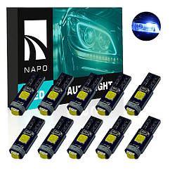 Комплект світлодіодних ламп NAPO LED T5-3030-3smd T5 W1,2W 10 шт колір світіння синій лід
