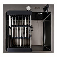 Кухонна мийка Valeso Handmade 45х45 PVD чорна 3.0/0.8 4545