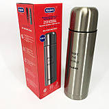 Термос у вигляді пляшки MAGIO MG-1032S 750 мл, Термос з нержавіючої сталі для гарячого чаю NP-92, фото 2