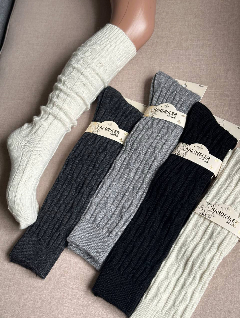 Гольфи вовняні в'язані молочного сірого темно-сірого чорного кольорів розмір 36-40, фото 1