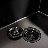 Кухонна мийка Valeso Handmade 58х43 PVD чорна під стільницю 3.0/0.8 5843, фото 6