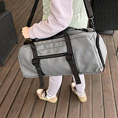 Універсальна сумка через плече з відділенням для взуття чоловіча жіноча сіра KARMT 4.0