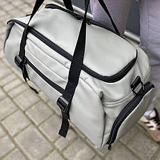 Універсальна сумка через плече з відділенням для взуття чоловіча жіноча сіра KARMT 4.0, фото 3