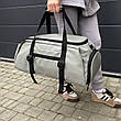 Універсальна сумка через плече з відділенням для взуття чоловіча жіноча сіра KARMT 4.0, фото 7