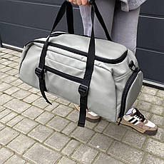 Універсальна сумка через плече з відділенням для взуття чоловіча жіноча сіра KARMT 4.0, фото 5