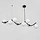 Чорна люстра з хвилястим корпусом 90 см на 8 білих плафонів A 2266/8 BK+WT, фото 2