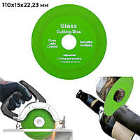 Диск алмазний Meldun 110х15х22,23 мм для різання скла та керамічної плитки (двосторонній) GCD-16