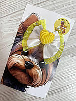 Бант ручної роботи на шпильці «крокодил» для домашніх тварин, серия SUNNY CHICKEN