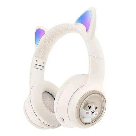 Бездротові Bluetooth навушники AKZ 01 навушники з котячими вушками Білий, фото 1